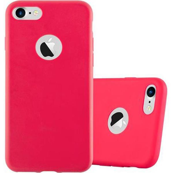 Custodia Cadorabo Per Apple Iphone 7 / 7S / 8 / Se 2020 Custodia Protettiva In Rosso Custodia Del Telefono Cellulare Tpu Custodia In Silicone Copertura-image