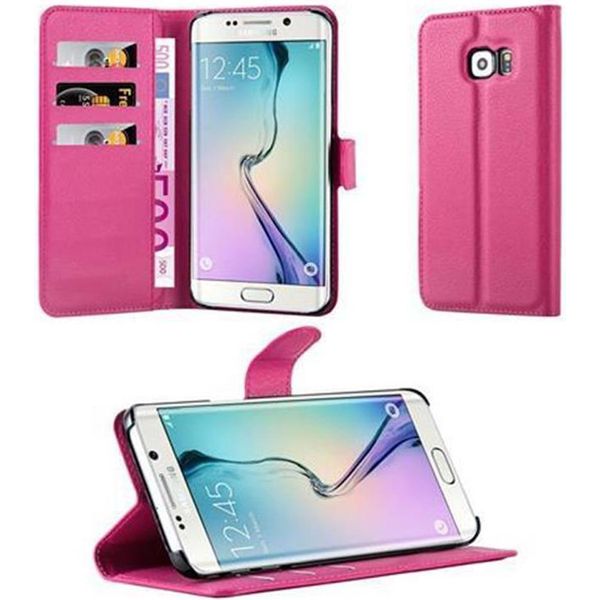 Cadorabo Custodia Per Samsung Galaxy S6 Edge Custodia Protettiva In Rosa Custodia Per Cellulare Cover Chiusura Magnetica-image