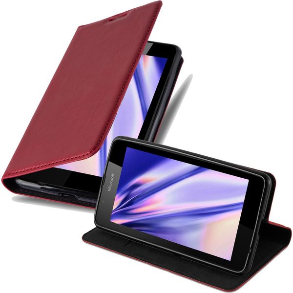 Cadorabo Cover Per Nokia Lumia 540 Cover Protettiva In Rosso Custodia Per Cellulare Cover Chiusura Magnetica-image