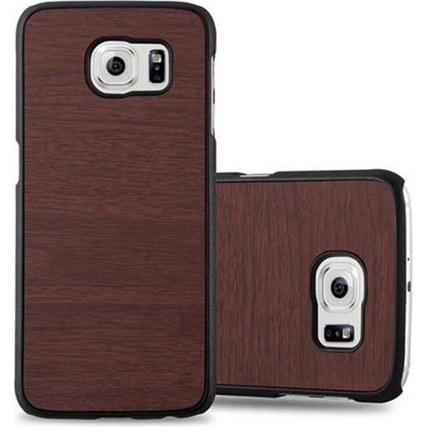 Cadorabo Cover Per Samsung Galaxy S6 Cover Protettiva In Marrone Custodia Rigida Look Legno Telefono Cellulare Cover-image