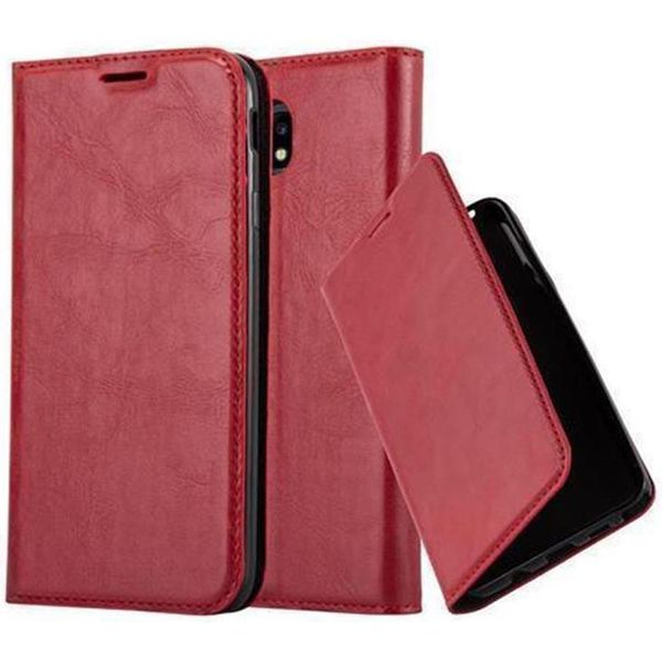 Cadorabo Custodia Per Samsung Galaxy J7 2017 Custodia Protettiva In Rosso Custodia Per Cellulare Cover Chiusura Magnetica-image