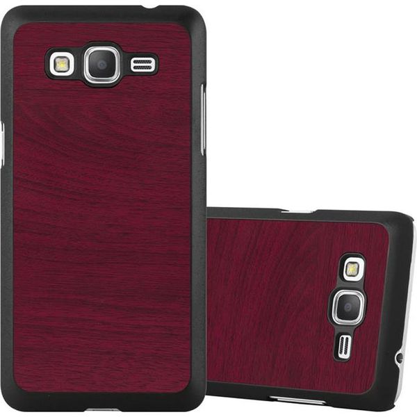 Cadorabo Cover Per Samsung Galaxy J5 2015 Cover Protettiva In Rosso Custodia Rigida Custodia In Legno Look Cover Telefono Cellulare-image