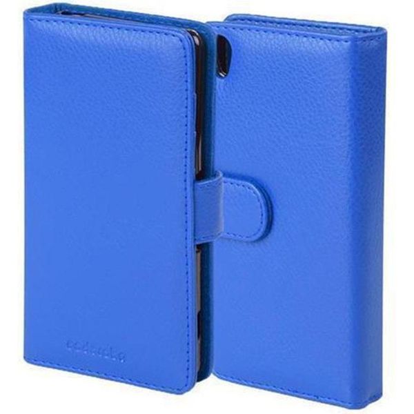 Cadorabo Custodia Per Sony Xperia X In Blu Cover Posteriore Telefono Cellulare Protettivo Copertura Libro Custodia Libretto Slot Per Schede-image