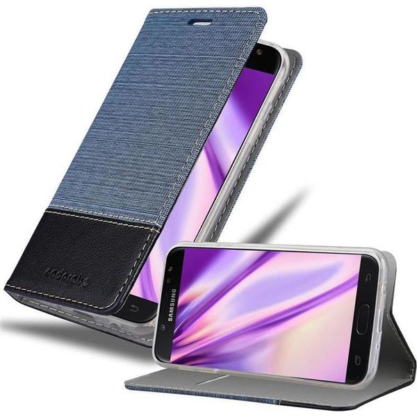 Cadorabo Custodia Per Samsung Galaxy J7 2017 Custodia Protettiva In Blu Custodia Per Telefono Cellulare Custodia A Libro Cover-image