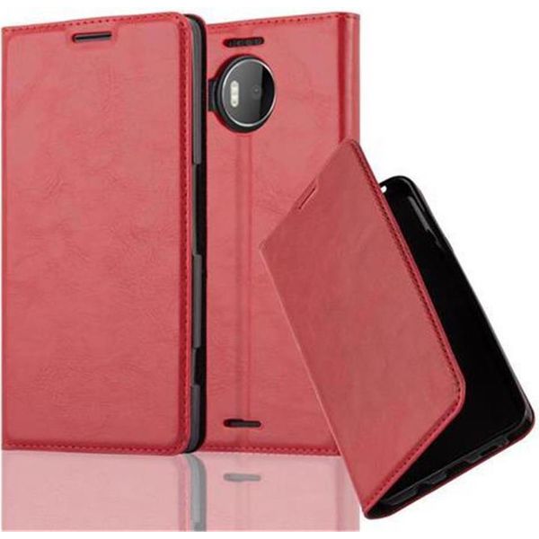 Cadorabo Cover Per Nokia Lumia 950 Xl Cover Protettiva In Rosso Custodia Per Cellulare Cover Chiusura Magnetica-image