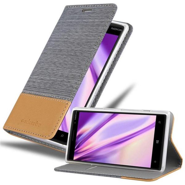 Cadorabo Custodia Per Nokia Lumia 830 Custodia Protettiva In Grigio Custodia Per Cellulare Custodia A Libro Cover-image