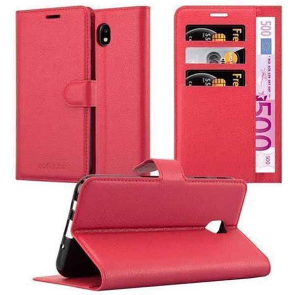 Cadorabo Custodia Per Samsung Galaxy J7 2017 Custodia Protettiva In Rosso Custodia Per Cellulare Cover Chiusura Magnetica-image