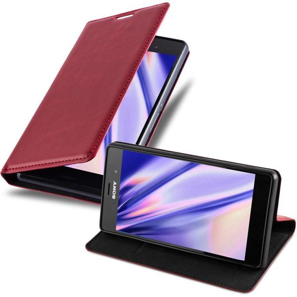 Cadorabo Custodia Per Sony Xperia Z3 Custodia Protettiva In Rosso Custodia Per Cellulare Cover Chiusura Magnetica-image