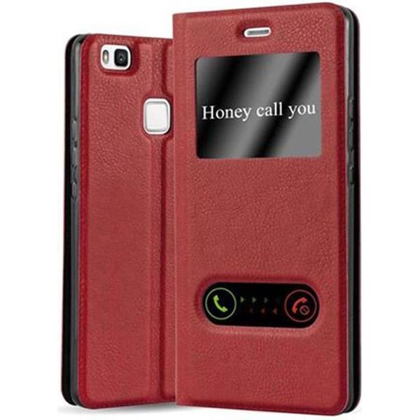 Cadorabo Custodia Protettiva Per Huawei P9 Lite 2016 / G9 Lite Cover In Rosso Custodia Del Telefono Cellulare Custodia A Libro Custodia Cover-image