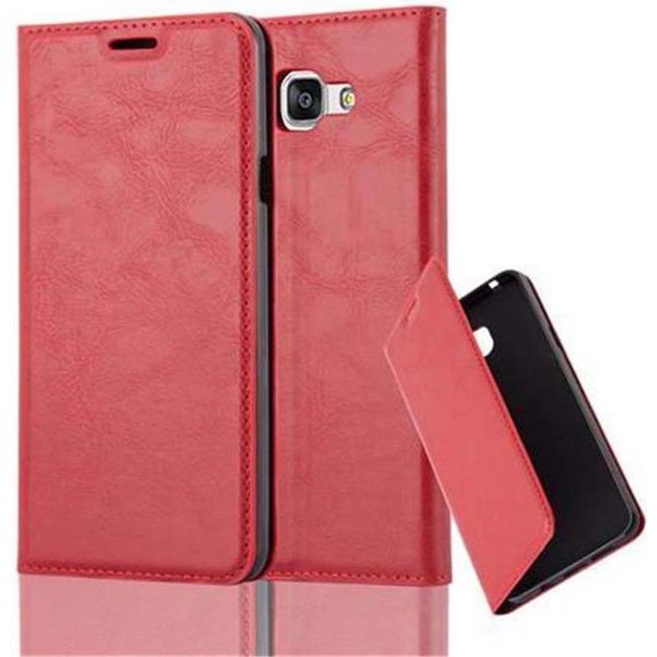 Cadorabo Custodia Per Samsung Galaxy A7 2016 Custodia Protettiva In Rosso Custodia Per Cellulare Cover Chiusura Magnetica-image