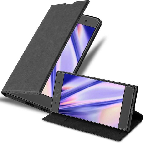Cadorabo Cover Per Sony Xperia Xa Cover Protettiva In Nero Custodia Per Cellulare Cover Chiusura Magnetica-image