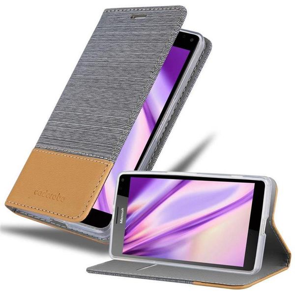 Cadorabo Cover Per Nokia Lumia 950 Xl Cover Protettiva In Grigio Custodia Per Cellulare Custodia A Libro Cover-image