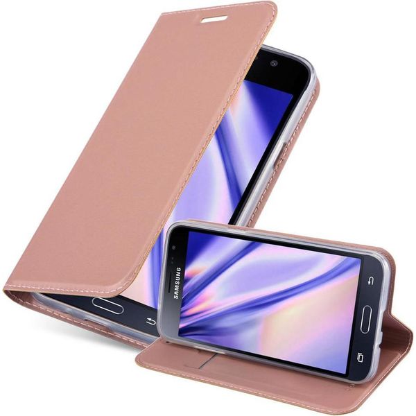Cadorabo Custodia Per Telefono Cellulare Per Samsung Galaxy J3 2016 Custodia Protettiva In Rosa Cover Etui Book Case Booklet-image