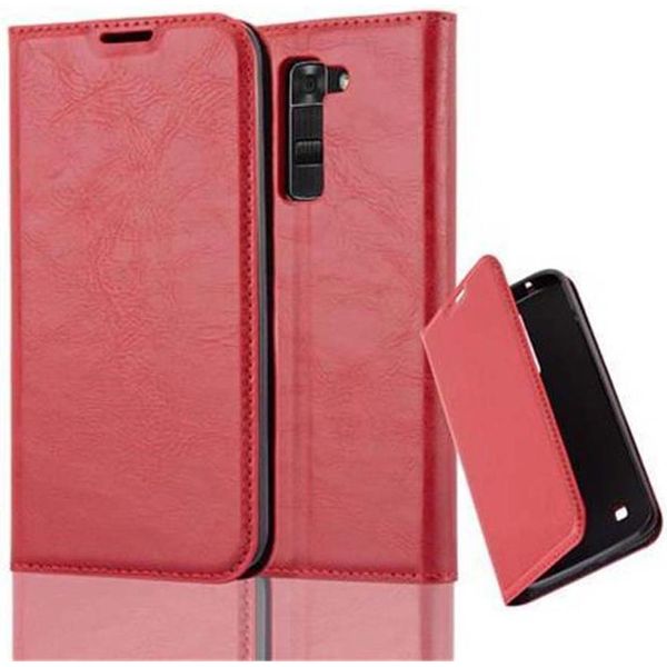 Cadorabo Cover Per Lg K7 2017 Cover Protettiva In Rosso Custodia Per Cellulare Cover Chiusura Magnetica-image