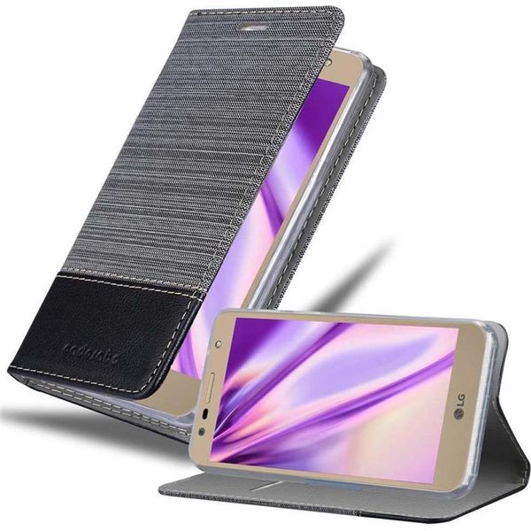 Cadorabo Custodia Per Lg X Power 2 Custodia Protettiva In Grigio Custodia Per Cellulare Custodia A Libro Cover-image