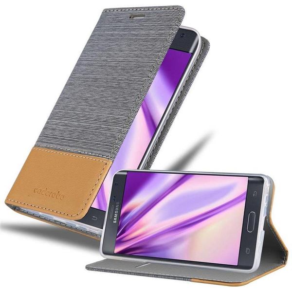 Cadorabo Custodia Per Samsung Galaxy Note Edge Custodia Protettiva In Grigio Custodia Per Telefono Cellulare Custodia A Libro Cover-image