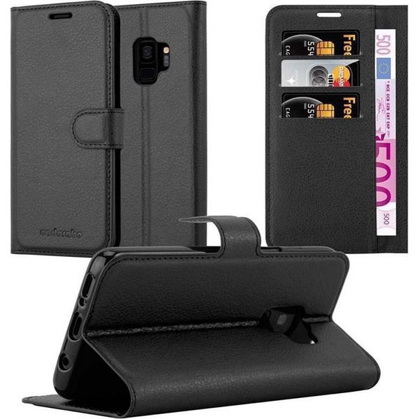 Cadorabo Custodia Per Samsung Galaxy S9 Custodia Protettiva In Nero Custodia Per Cellulare Custodia Cover Chiusura Magnetica-image