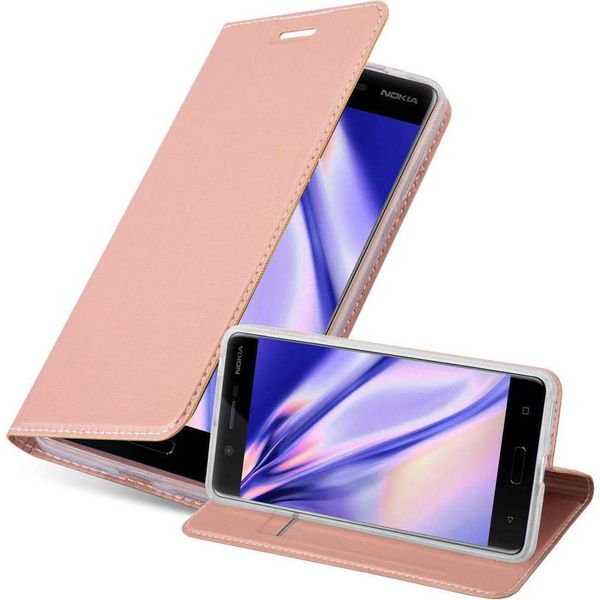 Cadorabo Custodia Per Cellulare Per Nokia 5 2017 Custodia Protettiva In Rosa Cover Etui Book Case Booklet-image