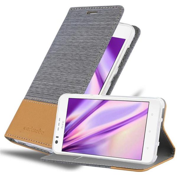 Cadorabo Custodia Per Htc Desire 10 Lifestyle / Desire 825 Custodia Protettiva In Grigio Custodia Per Cellulare Custodia A Libro Cover-image