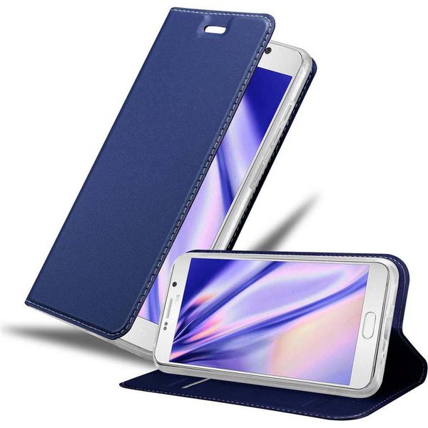 Cadorabo Custodia Per Cellulare Per Samsung Galaxy Note 5 Custodia Protettiva In Blu Cover Etui Book Case Booklet-image