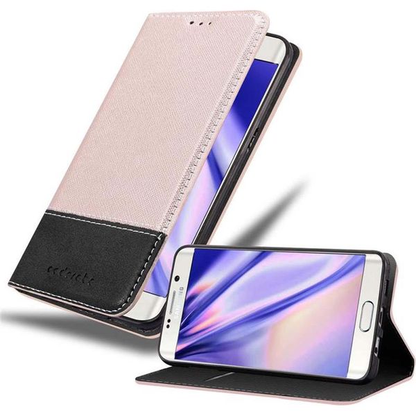 Cadorabo Custodia Per Samsung Galaxy S6 Edge Plus Custodia Protettiva In Rosa Shandy Custodia Book Case Custodia In Similcuoio-image
