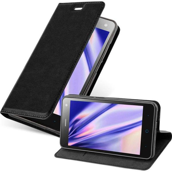 Cadorabo Custodia Per Zte Blade L3 Custodia Protettiva In Nero Custodia Per Cellulare Cover Chiusura Magnetica-image