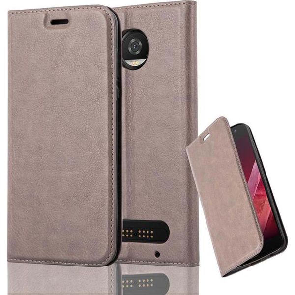 Cadorabo Custodia Per Motorola Moto Z2 Play / Z2 Force Cover Protettiva In Marrone Custodia Per Cellulare Cover Chiusura Magnetica-image