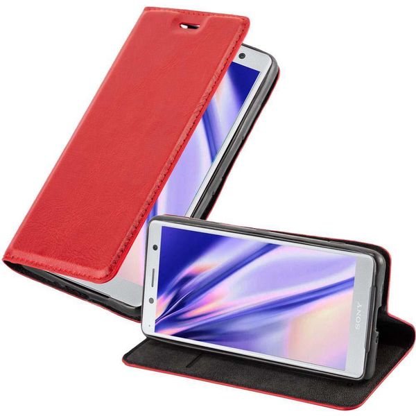 Cadorabo Custodia Per Sony Xperia XZ2 Custodia Protettiva In Rosso Custodia Per Cellulare Cover Chiusura Magnetica-image