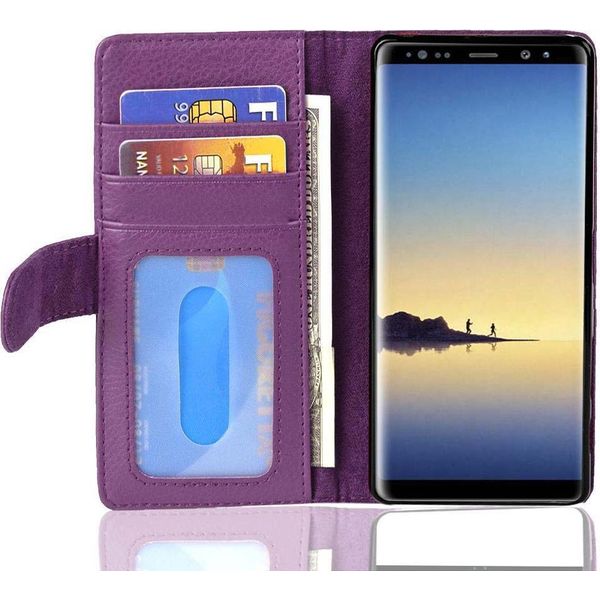 Cadorabo Custodia Per Samsung Galaxy Note 8 In Viola Copertura Posteriore Telefono Cellulare Protettivo Copertura Libro Custodia Libretto Slot Per Schede-image