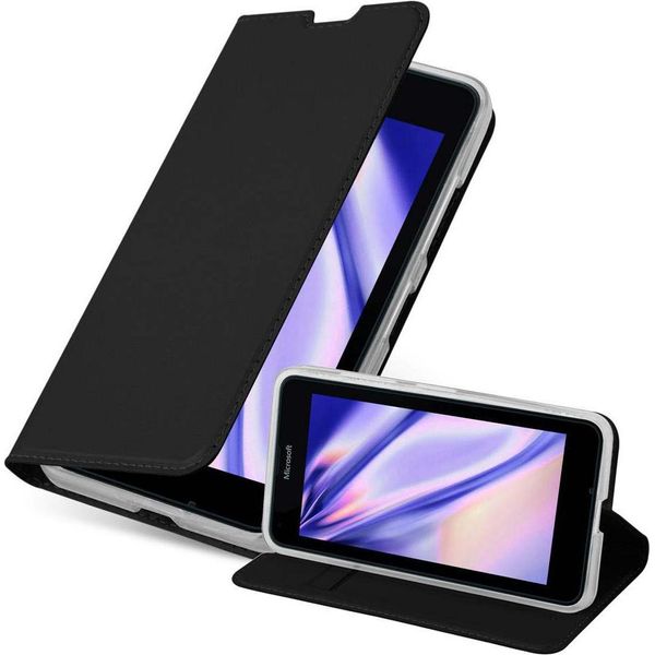 Cadorabo Custodia Per Cellulare Per Nokia Lumia 640 Custodia Protettiva In Nero Cover Etui Book Case Booklet-image