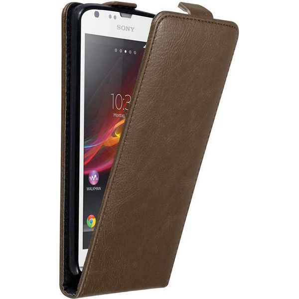 Custodia Cadorabo Per Sony Xperia Sp Cover Protettiva In Marrone Custodia Flip Per Telefono Cellulare Custodia Cover-image