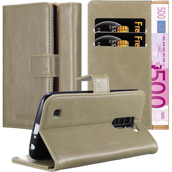 Cadorabo Cover Per Lg K10 2016 Cover Protettiva In Marrone Cover Telefono Cellulare Cover Libro Custodia-image