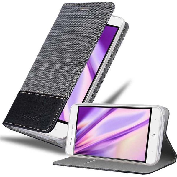 Custodia Cadorabo Per Zte Blade A612 Custodia Protettiva In Grigio Custodia Per Cellulare Custodia A Libro Cover-image