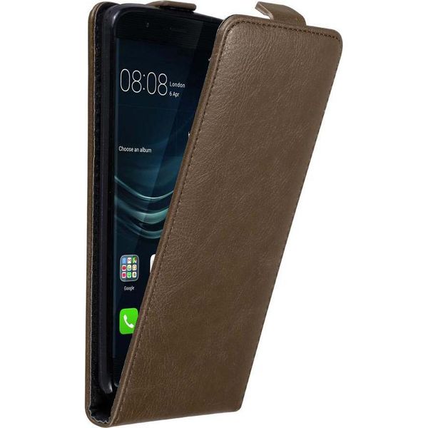 Custodia Cadorabo Per Huawei P9 Custodia Protettiva In Marrone Custodia Flip Per Telefono Cellulare Custodia Cover-image