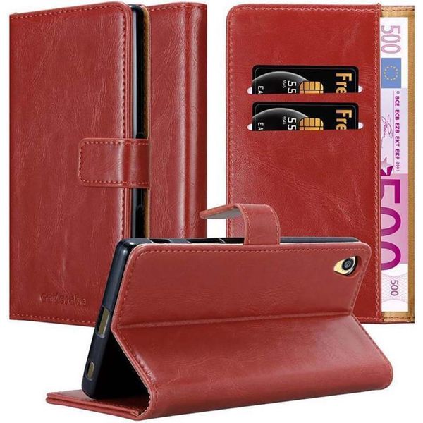 Cadorabo Cover Per Sony Xperia Z5 Premium Cover Protettiva In Rosso Cover Per Cellulare Custodia Libro Custodia-image