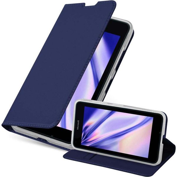 Cadorabo Custodia Per Cellulare Per Nokia Lumia 640 Custodia Protettiva In Blu Cover Etui Book Case Booklet-image