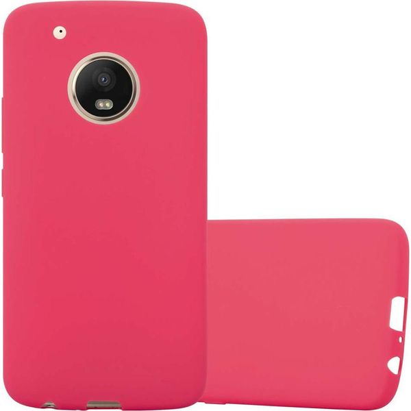 Cadorabo Custodia Per Motorola Moto G5 Plus Custodia Protettiva In Rosso Custodia Per Cellulare Custodia In Silicone Tpu Cover-image