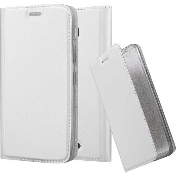 Cadorabo Custodia Per Cellulare Per Motorola Moto C Custodia Protettiva In Argento Cover Etui Book Case Booklet-image