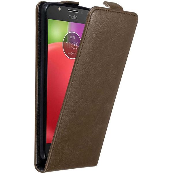 Custodia Cadorabo Per Motorola Moto E4 Cover Protettiva In Marrone Custodia Flip Per Telefono Cellulare Custodia Cover-image