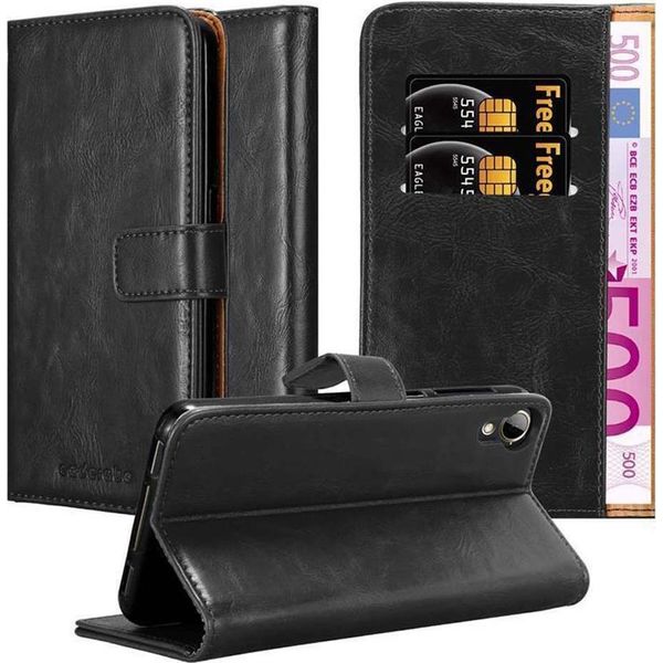 Cadorabo Custodia Per Htc Desire 10 Lifestyle / Desire 825 Custodia Protettiva In Nero Custodia Per Telefono Cellulare Custodia A Libro Custodia-image