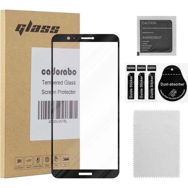 Cadorabo Pellicola Blindata Per Huawei P Smart / Enjoy 7S Pellicola Protettiva In Nero A Schermo Intero Vetro Temperato Di Protezione Del Display-image