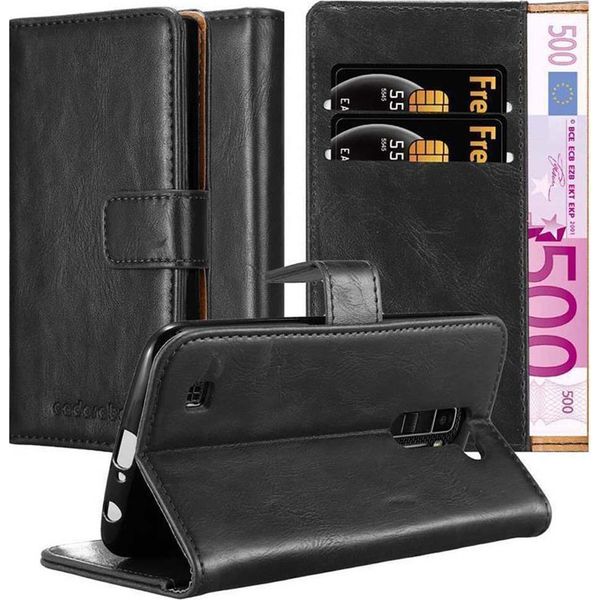 Cadorabo Cover Per Lg K10 2016 Cover Protettiva In Nero Cellulare Cover Book Case Custodia-image