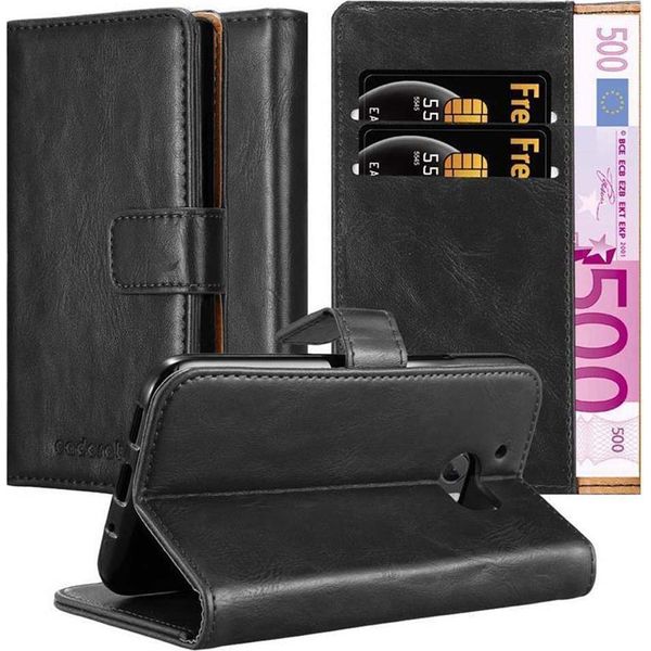 Cadorabo Cover Per Htc One M10 Cover Protettiva In Nero Cover Telefono Cellulare Cover Libro Custodia Custodia-image