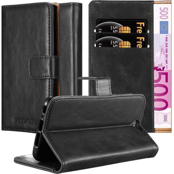 Cadorabo Cover Per Htc One A9 Cover Protettiva In Nero Cover Telefono Cellulare Cover Libro Custodia Custodia-image