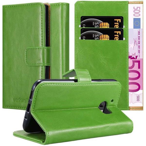 Cadorabo Cover Per Htc One M10 Cover Protettiva In Verde Cover Per Cellulare Cover Libro Custodia-image