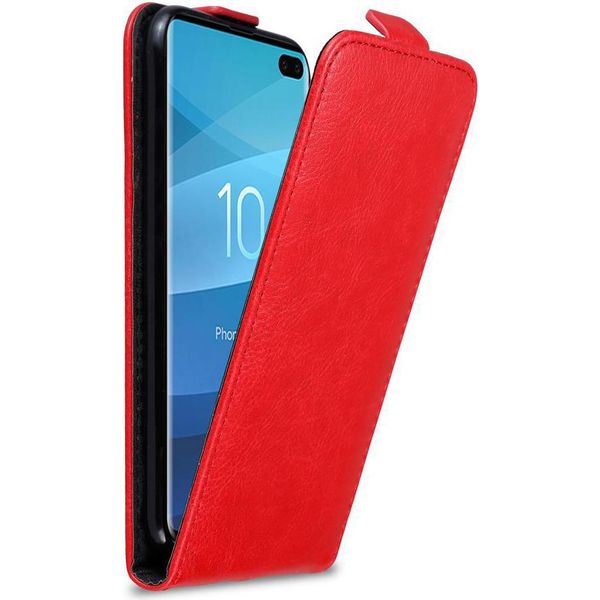 Custodia Cadorabo Per Samsung Galaxy S10 Plus Custodia Protettiva In Rosso Custodia Flip Per Telefono Cellulare Custodia Cover-image