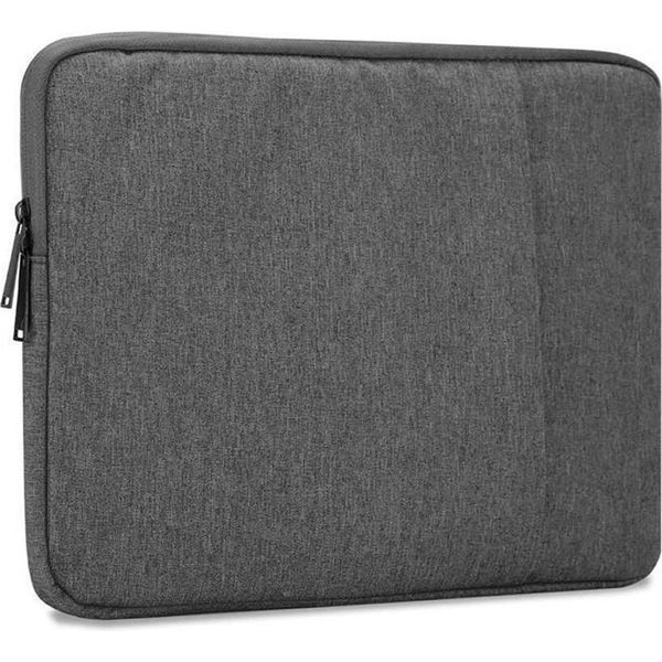 Cadorabo Borsa Di Protezione Per Laptop / Tablet 15,6 Pollici In Grigio Borsa Per Notebook Computer Tessuto Fodera In Velluto-image