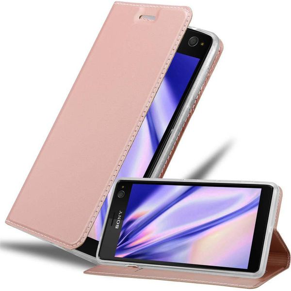 Cadorabo Custodia Per Cellulare Per Sony Xperia C4 Custodia Protettiva In Rosa Cover Etui Book Case Booklet-image