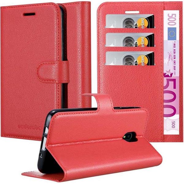 Cadorabo Custodia Per Samsung Galaxy J7 2018 Custodia Protettiva In Rosso Custodia Per Cellulare Cover Chiusura Magnetica-image