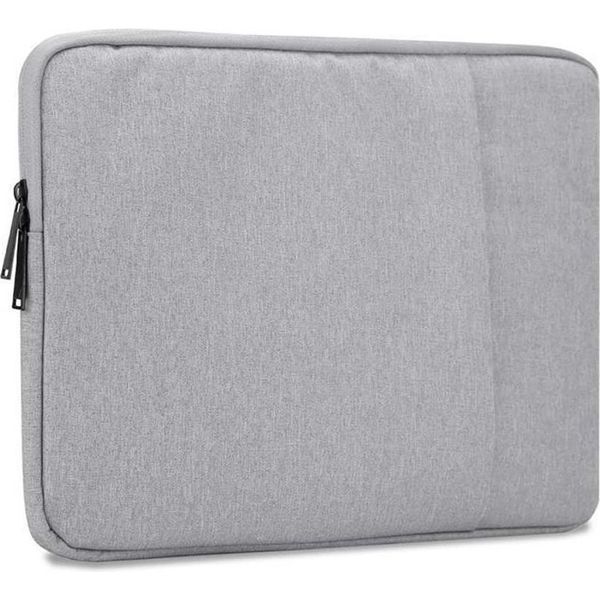 Cadorabo Borsa Di Protezione Per Laptop / Tablet 15,6 Pollici In Grigio Borsa Per Notebook Computer Tessuto Fodera In Velluto-image